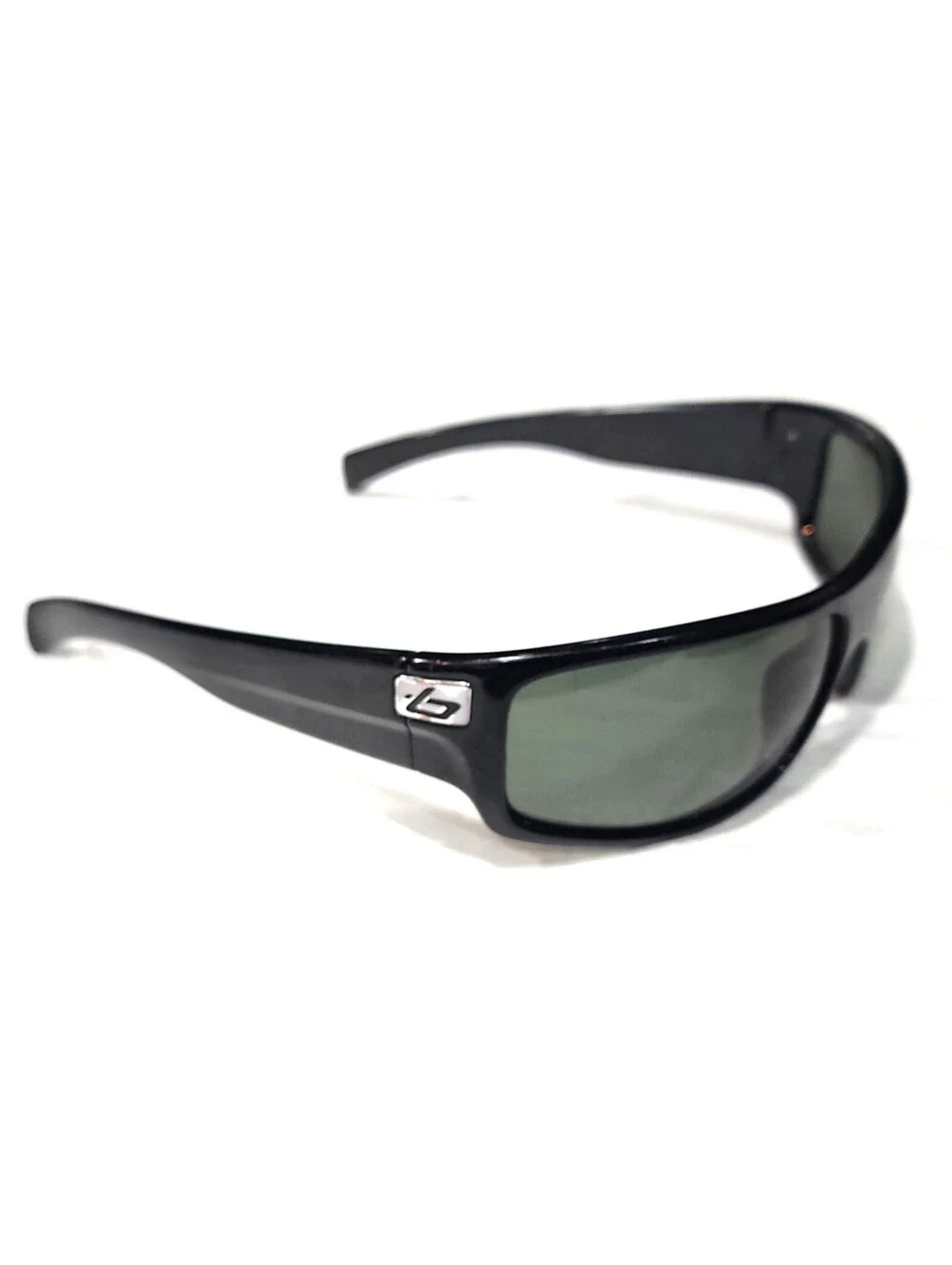 Bolle Black Rectangle Gray Wrap Sunglasses